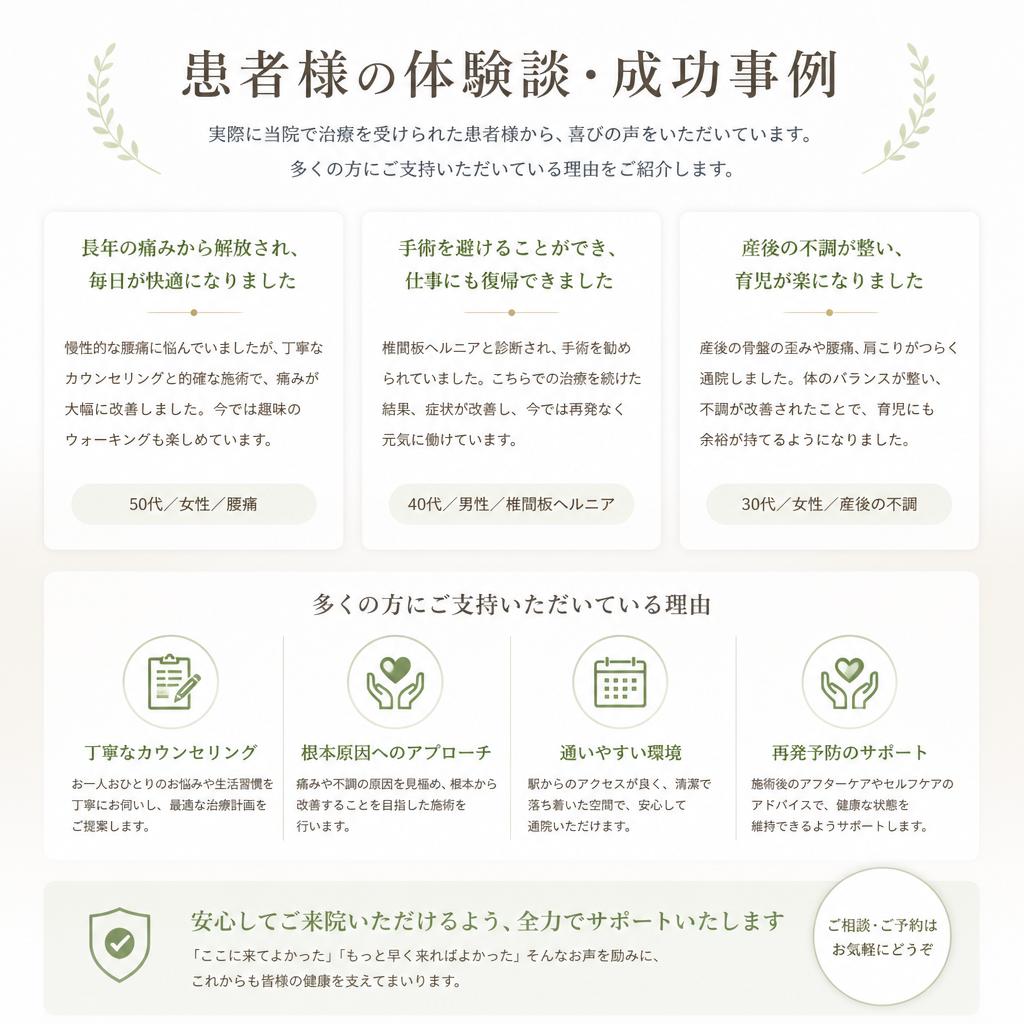 実績と患者様の声