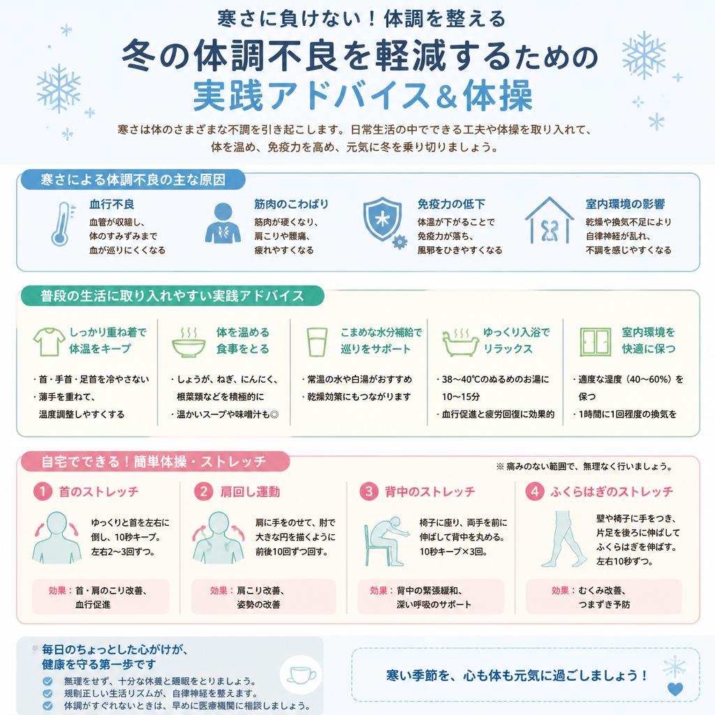 寒さによる体調不良の改善方法