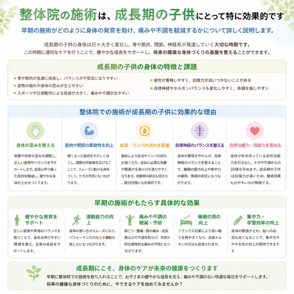 整体施術がもたらすメリット