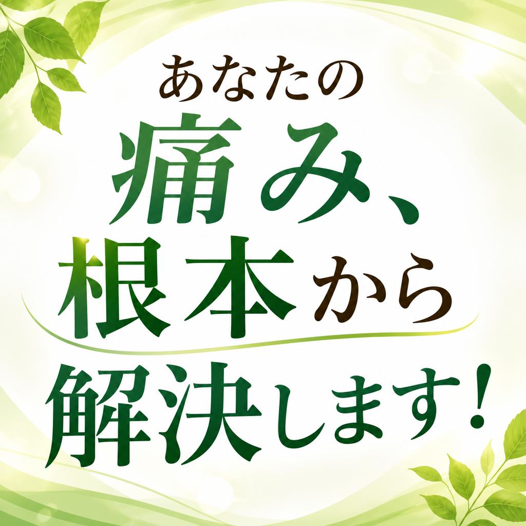 あなたの痛み、根本から解決します！