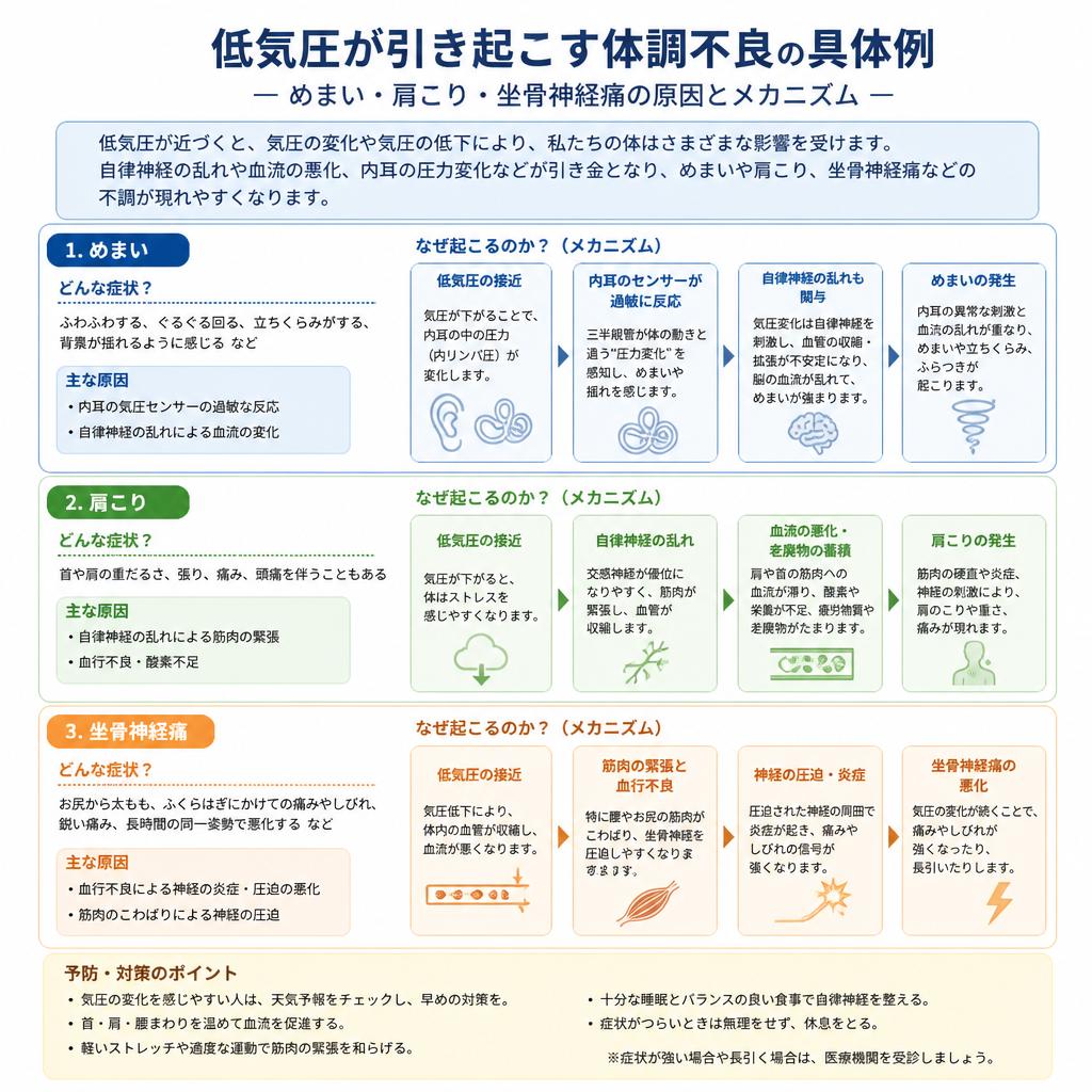 2. 低気圧と体の不調の関係