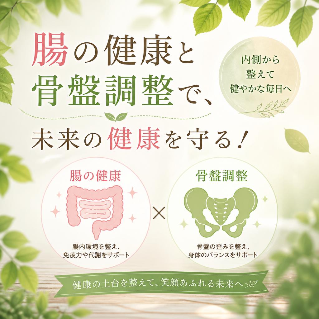 腸の健康と骨盤調整で、未来の健康を守る！
