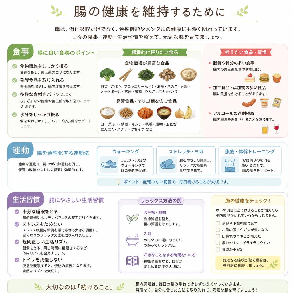 日常生活で実践できる腸の健康法