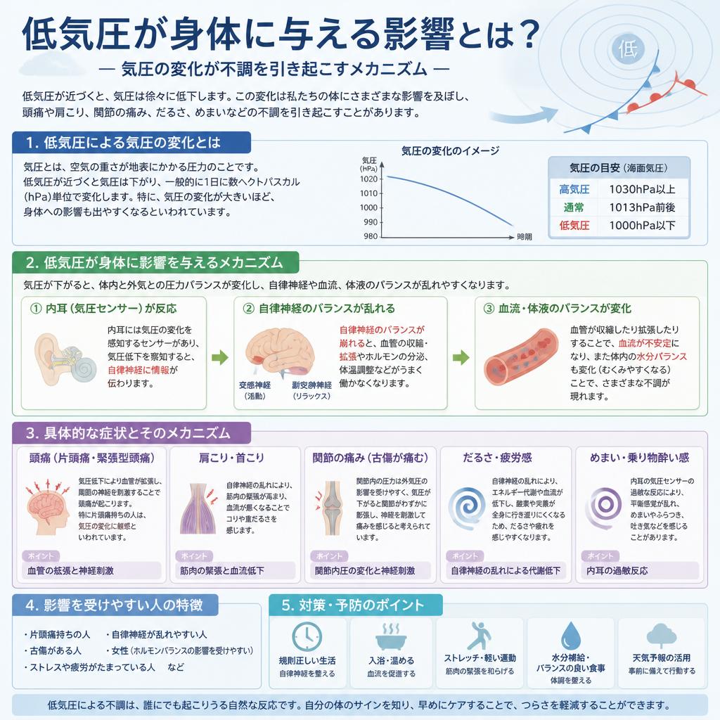 低気圧が体に及ぼす影響とは？