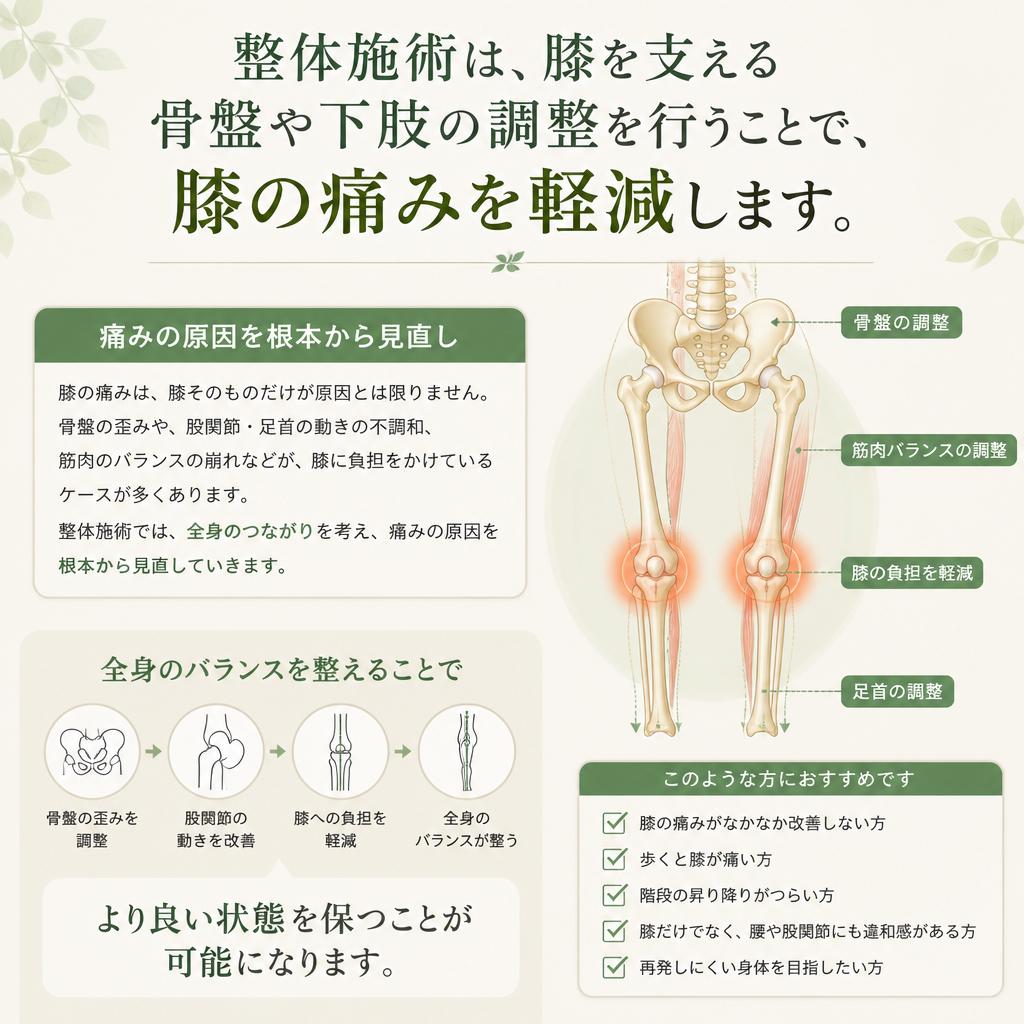 膝痛を緩和する整体の重要性