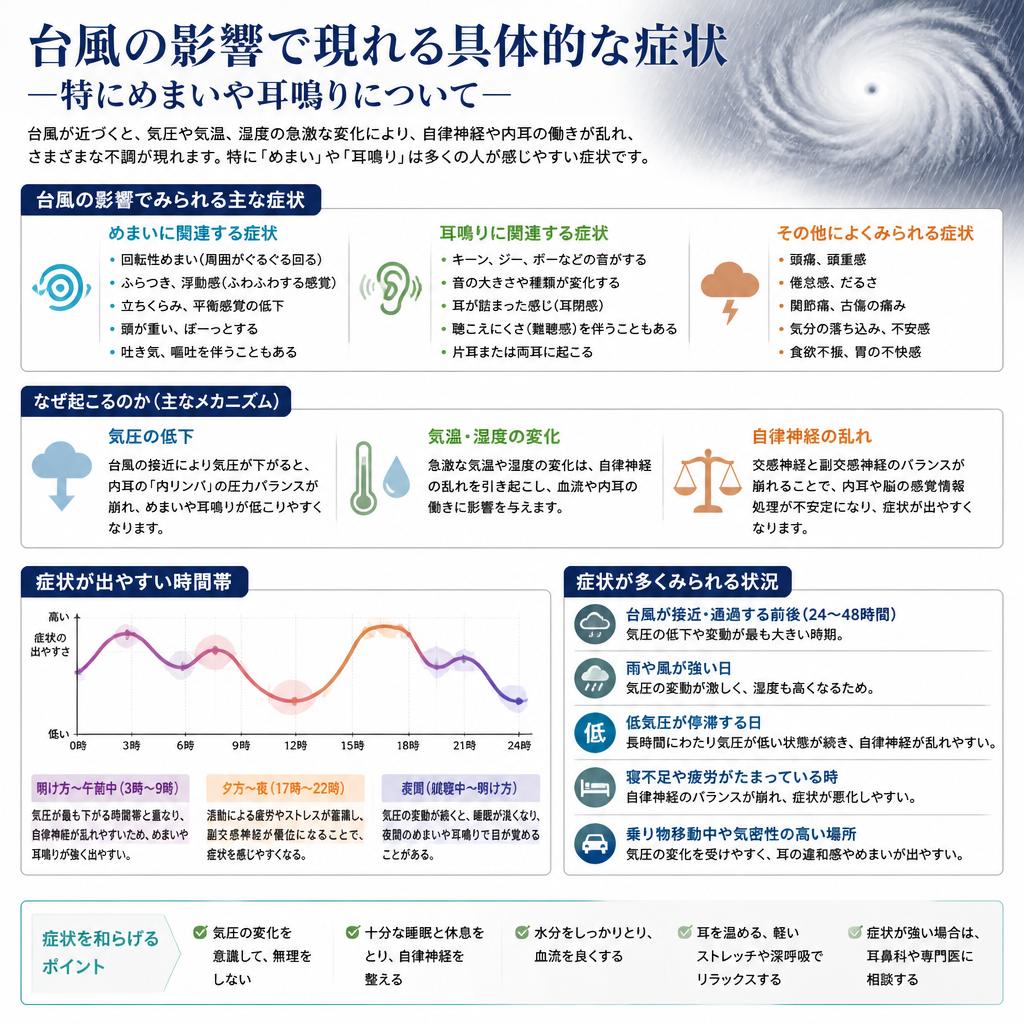 めまいや耳鳴りの症状とは？