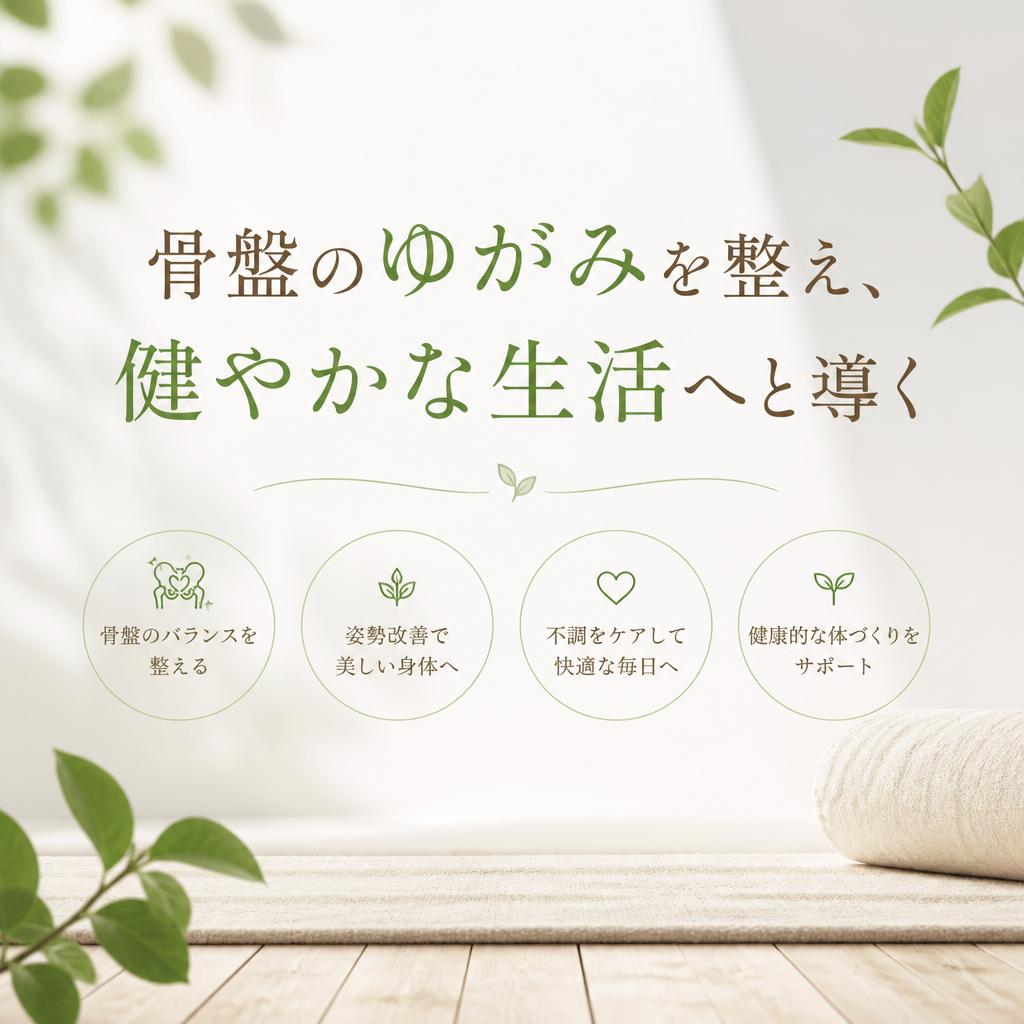 骨盤のゆがみを整え、健やかな生活へと導く