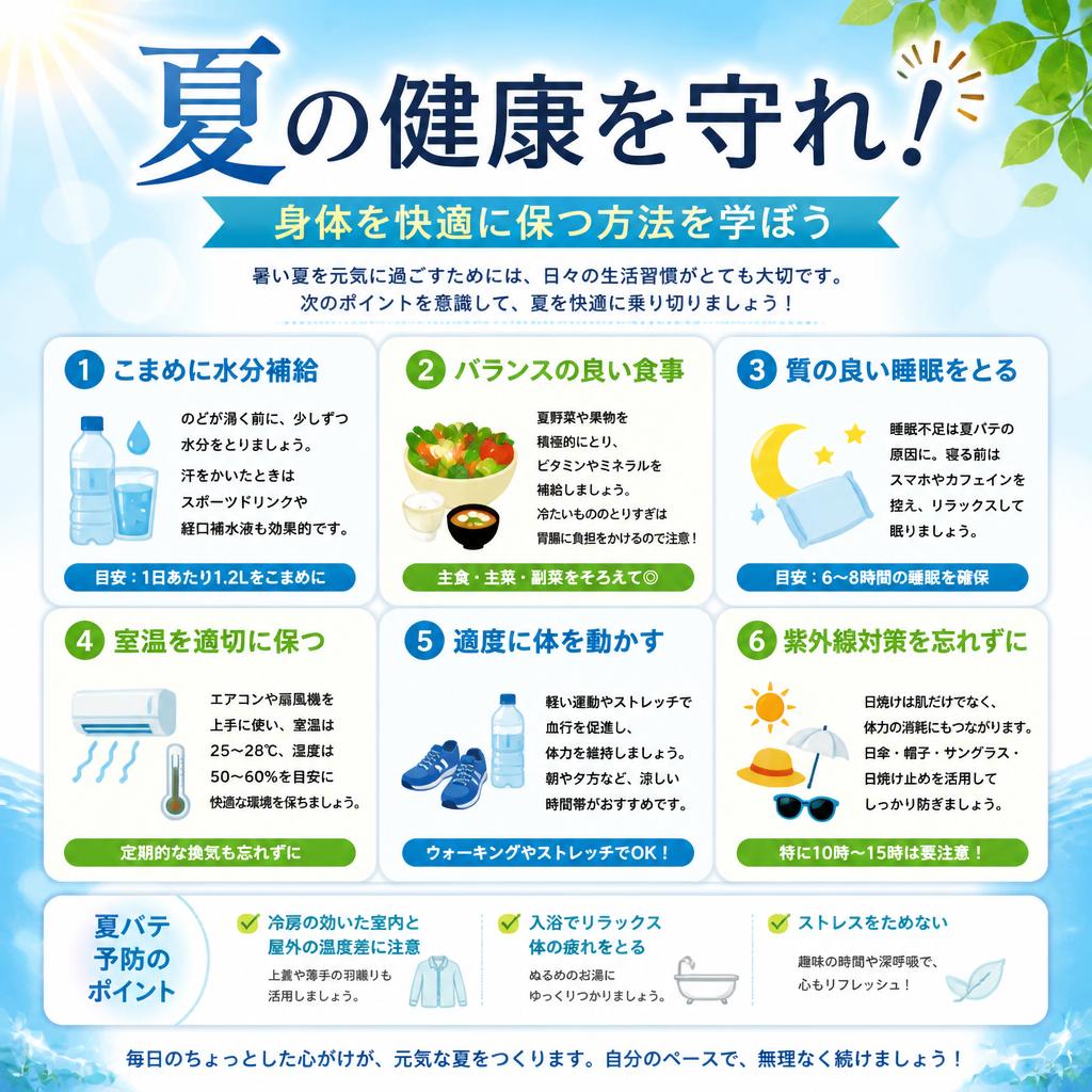 夏の健康を守れ！身体を快適に保つ方法を学ぼう
