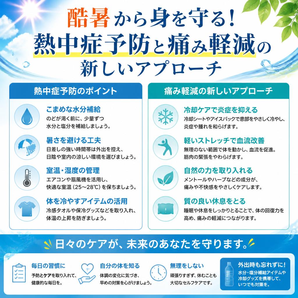 酷暑から身を守る！熱中症予防と痛み軽減の新しいアプローチ