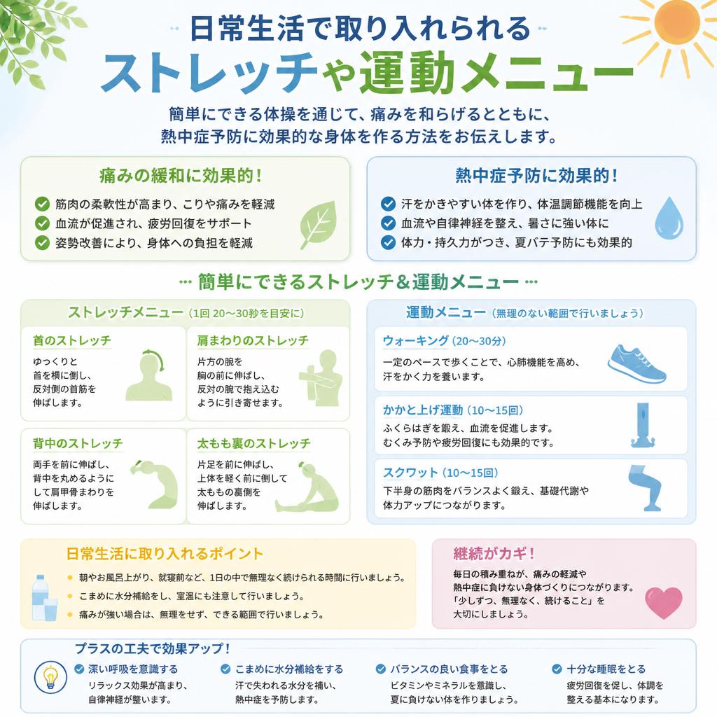 日常生活でできるストレッチと運動