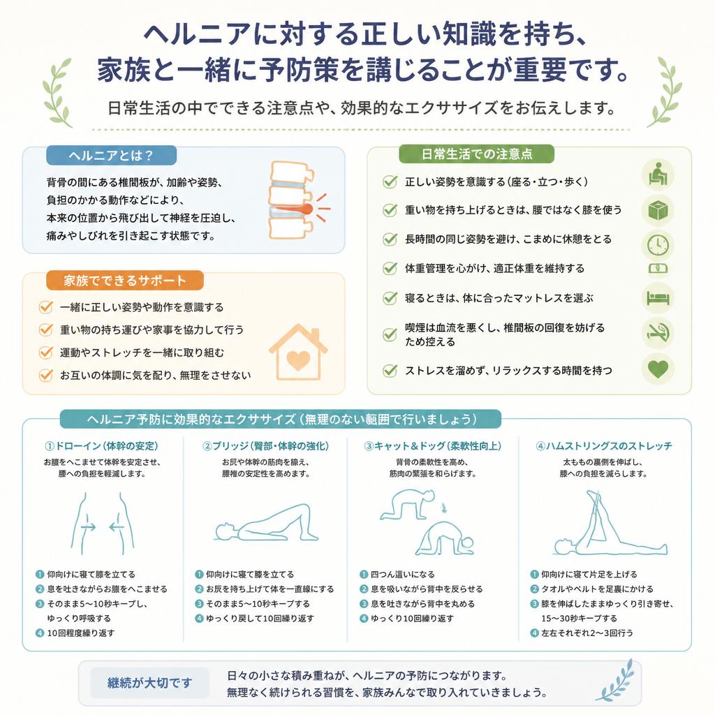 ヘルニア対策を家族で実践！