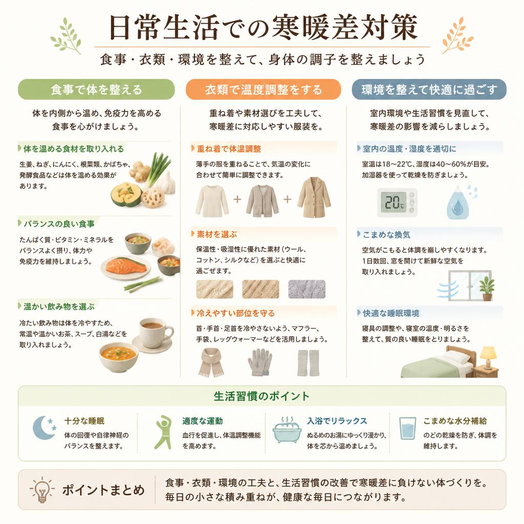 寒暖差対策の生活習慣